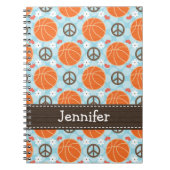Peace Love Basketball Spiral notebook Journal Notitieboek (Voorkant)