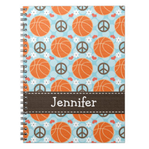 Peace Love Basketball Spiral notebook Journal Notitieboek