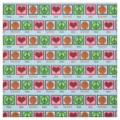 Peace Love Basketball Stof (Swatch)