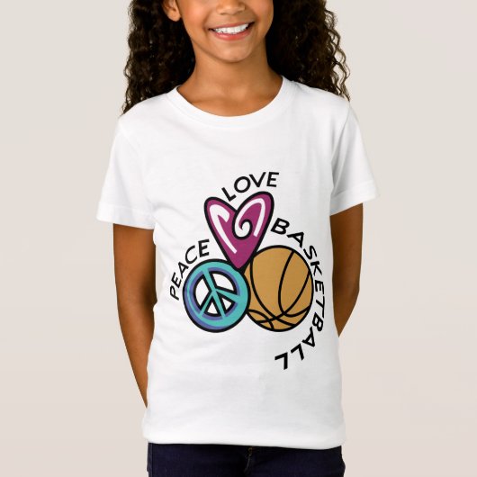Peace Love Basketball T-shirt (Voorkant)