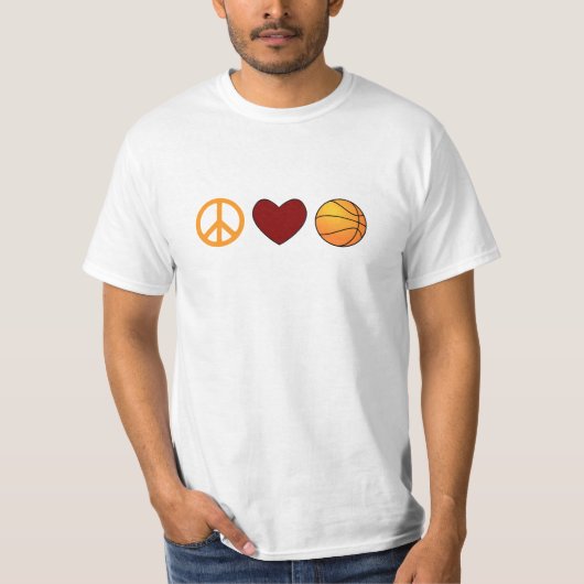PEACE LOVE BASKETBALL T-SHIRT (Voorkant)