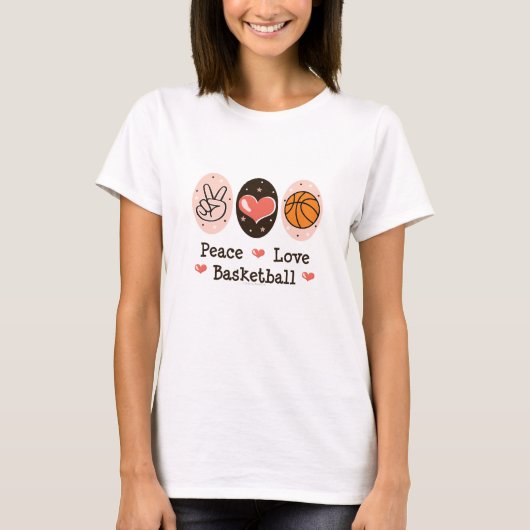 Peace Love Basketball T shirt (Voorkant)