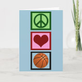 Peace Love Basketball Verticaal Feestdagen Kaart (Voorkant)