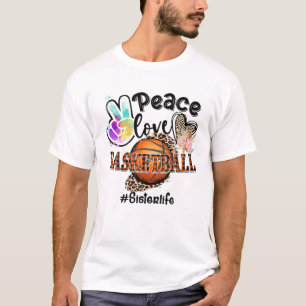 Peace Love Basketball Zuster Life Ma Grandma Leop T-shirt