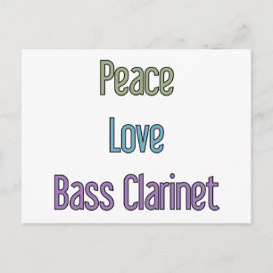 Peace, Love, Bass Clarinet Briefkaart