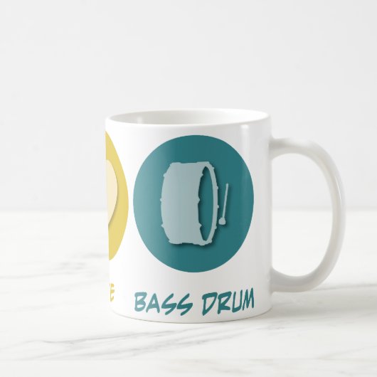 Peace Love Bass Drum Koffiemok (Rechts)