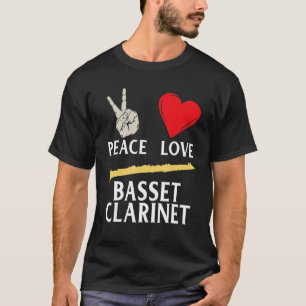 Peace Love Basset Clarinet Clarinetist T-shirt