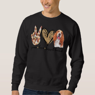 Peace Love Basset Hound for Men Women Kinder Basse Trui