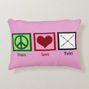 Peace Love Baton Twirl Decoratief Kussen