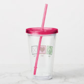 Peace Love Baton Twirling Acryl Drinkbeker (Achterkant)