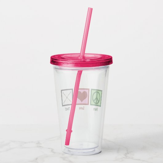 Peace Love Baton Twirling Acryl Drinkbeker (Achterkant)