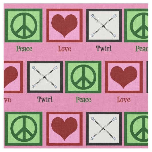 Peace Love Baton Twirling Stof (Close Up)