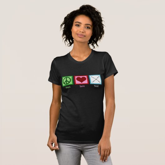 Peace Love Baton Twirling T-shirt (Voorkant volledig)