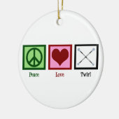 Peace Love Batons Keramisch Ornament (Links)