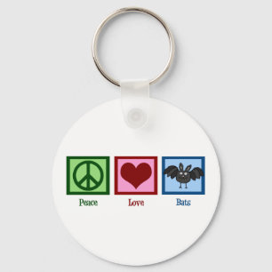 Peace Love Bats Sleutelhanger