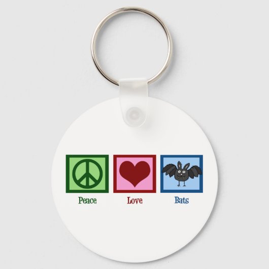 Peace Love Bats Sleutelhanger (Voorkant)