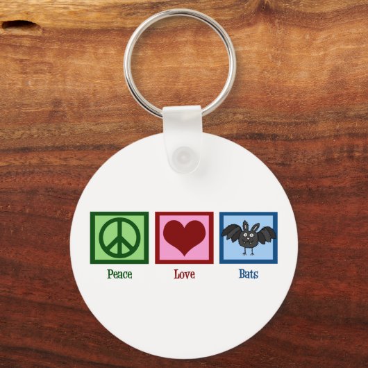 Peace Love Bats Sleutelhanger (Voorkant)