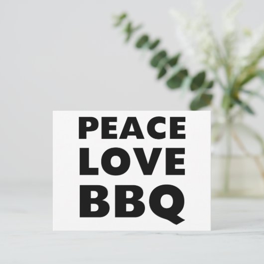 Peace Love BBQ Briefkaart (Staand voorkant)