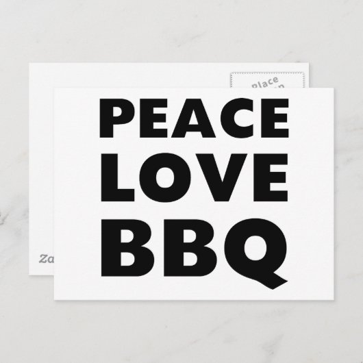 Peace Love BBQ Briefkaart (Voorkant / Achterkant)