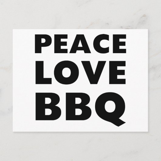 Peace Love BBQ Briefkaart (Voorkant)