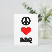 Peace Love BBQ Briefkaart (Staand voorkant)
