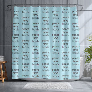 Peace Love Beach Blauwe Kust Leven Nautilus Decor Douchegordijn