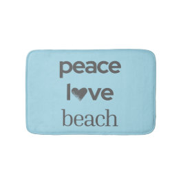 Peace Love Beach -Blue Coastal Life Bathroom Decor Badmat