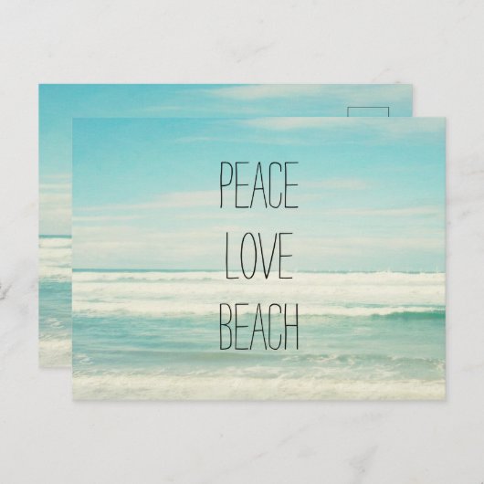 Peace Love Beach Briefkaart (Voorkant / Achterkant)