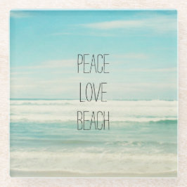 Peace Love Beach Glazen Onderzetter