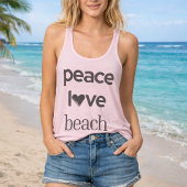 Peace Love Beach | Grafisch shirt met scoop hals v