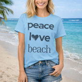 Peace Love Beach Graphic Print -Coastal Ocean Life T-shirt