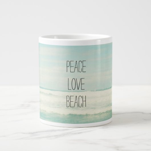 Peace Love Beach Grote Koffiekop (Voorkant)