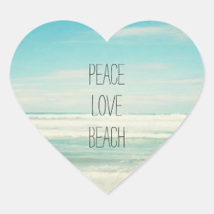 Peace Love Beach Hart Sticker
