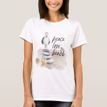 Peace Love Beach Seagull Coastal