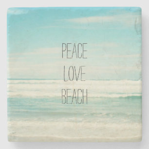 Peace Love Beach Stenen Onderzetter