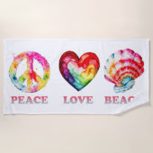 Peace Love Beach Strandlaken (Voorkant)