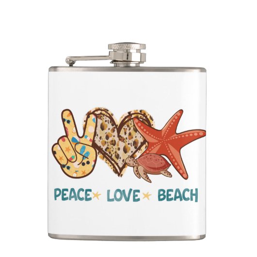 Peace, Love, Beach | Summer Vibes | Vintage Heupfles (Voorkant)