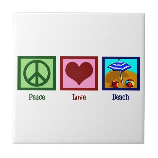 Peace Love Beach Tegeltje (Voorkant)