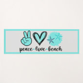 Peace Love Beach Turquoise Heart Seashell Yogamat (Voorkant (horizontaal))