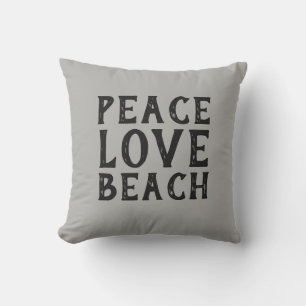 PEACE LOVE BEACH-typografie   Buitenkussen