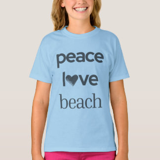 Peace Love Beach | Zon Fun Kust Grafische Print T-shirt