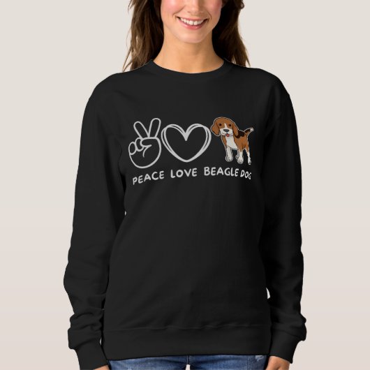 Peace Love Beagle Dog Retro Beagle Dog Trui (Voorkant)