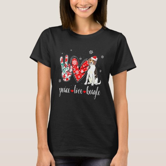 Peace Love Beagle Dog T-shirt (Voorkant)