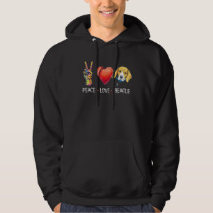 Peace Love Beagle for Men Kinder Beagle Dog Hoodie