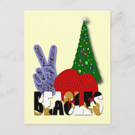 Peace Love Beagles Feestdagenkaart