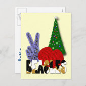 Peace Love Beagles Feestdagenkaart (Voorkant / Achterkant)