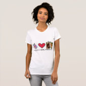 Peace Love Beagles Hondenliefhebbers T-Shirt (Voorkant volledig)