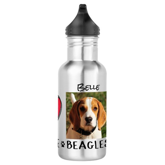 Peace Love Beagles Hondenliefhebbers Waterfles (Rechts)
