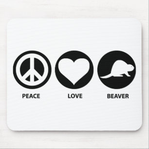 Peace Love Beaver Muismat