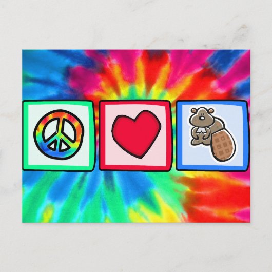 Peace, Love, Beavers Briefkaart (Voorkant)